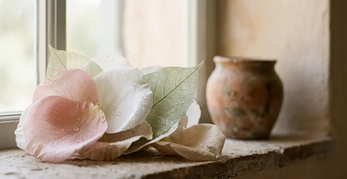 Representación visual de una barrera cutánea en proceso de reparación con elementos que evocan el cuidado dermatológico