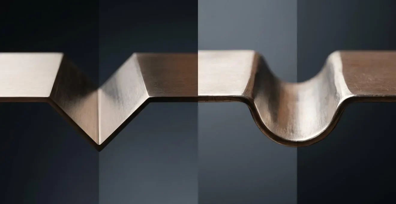 Comparación visual del perfil de surco creado por grabado láser versus buril en plata