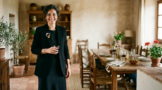 Mujer vestida con elegancia natural en ambiente familiar español sin parecer anticuada