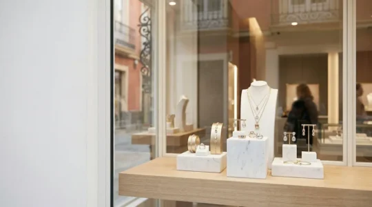 Joyas de colección en display elegante durante las rebajas de enero en España